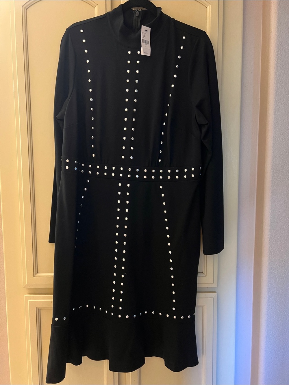 New with tags Lane Bryant Black Long-Sleeve Studded Midi Dress